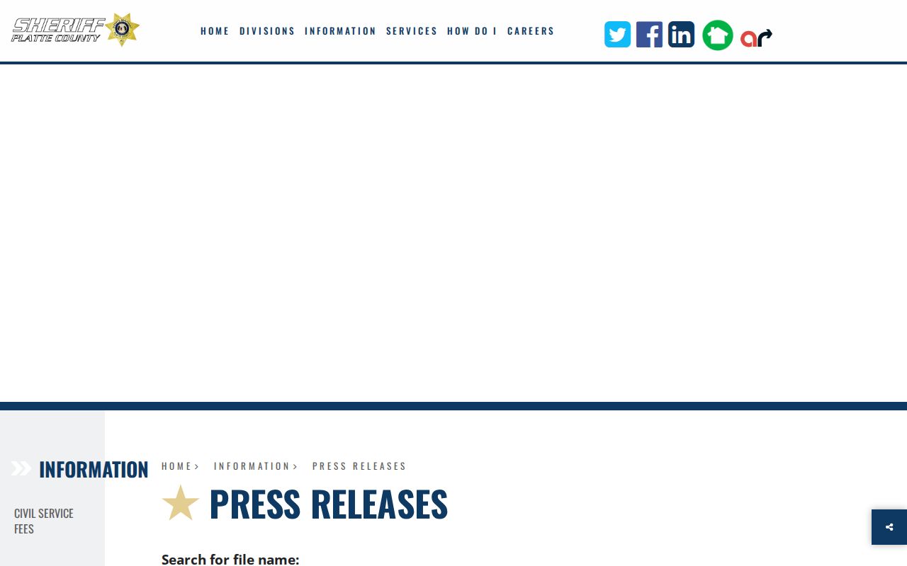 Platte County Sheriff press releases record source